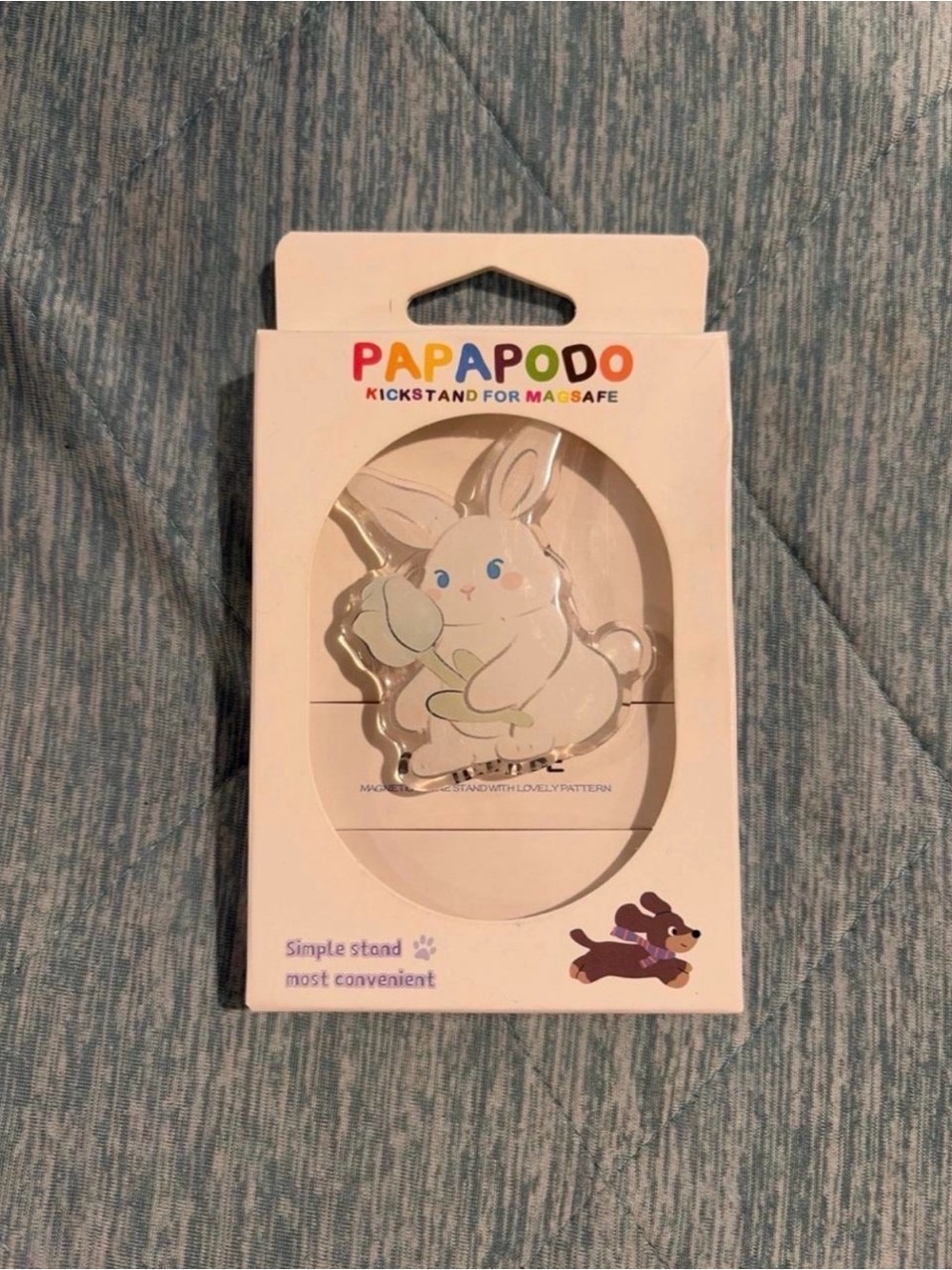 PAPAPODO Bunny MagSafe Kickstand - Clear/Pastel Pink